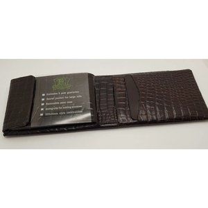 Vintage Englishtown Genuine Alligator Grained Cowhide Brown Wallet USA Made
